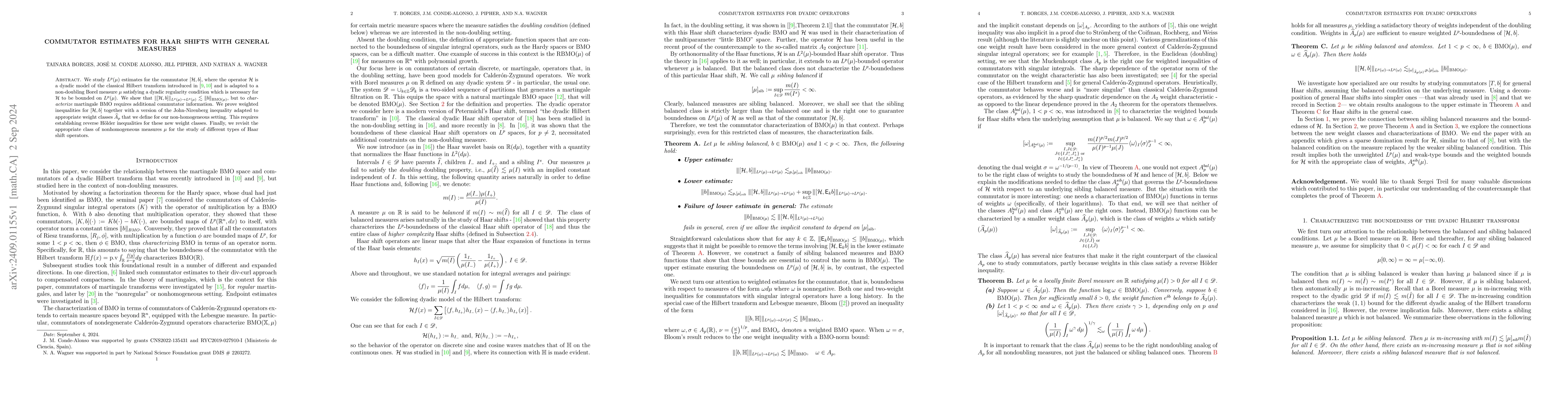 Thumbnail for Commutator estimates for Haar shifts with general measures
