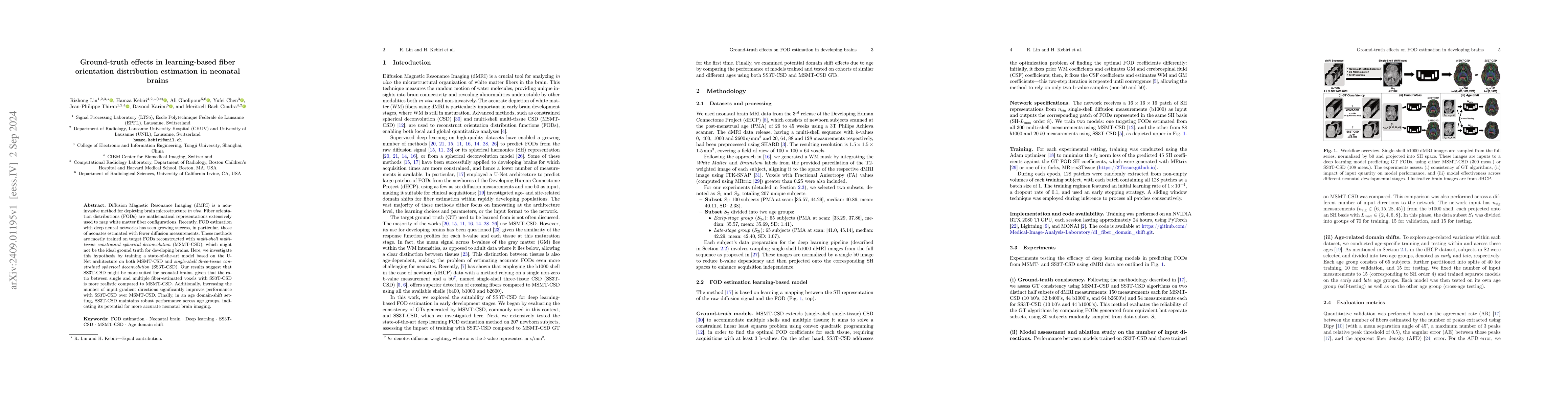 Thumbnail for Ground-truth effects in learning-based fiber orientation distribution
  estimation in neonatal brains