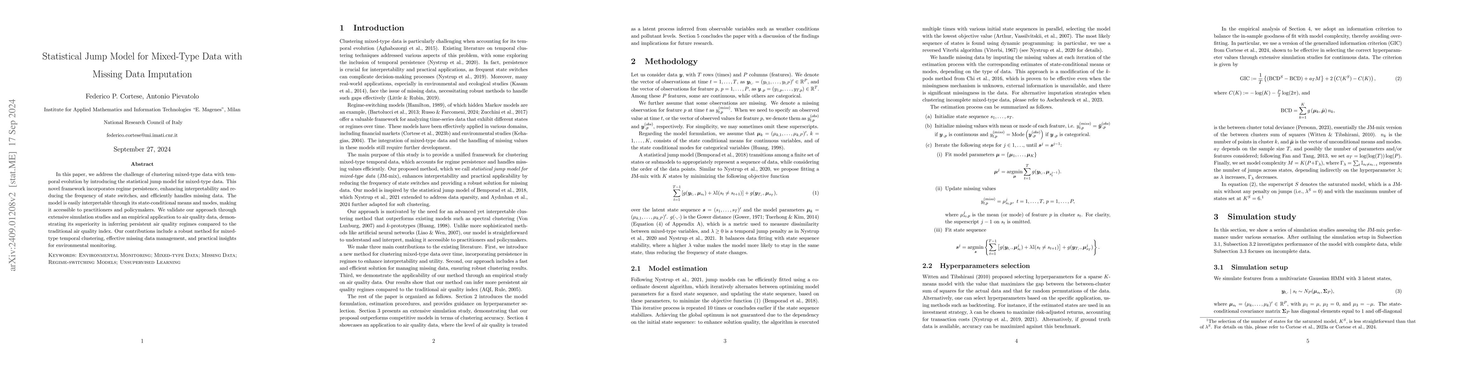 Thumbnail for Statistical Jump Model for Mixed-Type Data with Missing Data Imputation