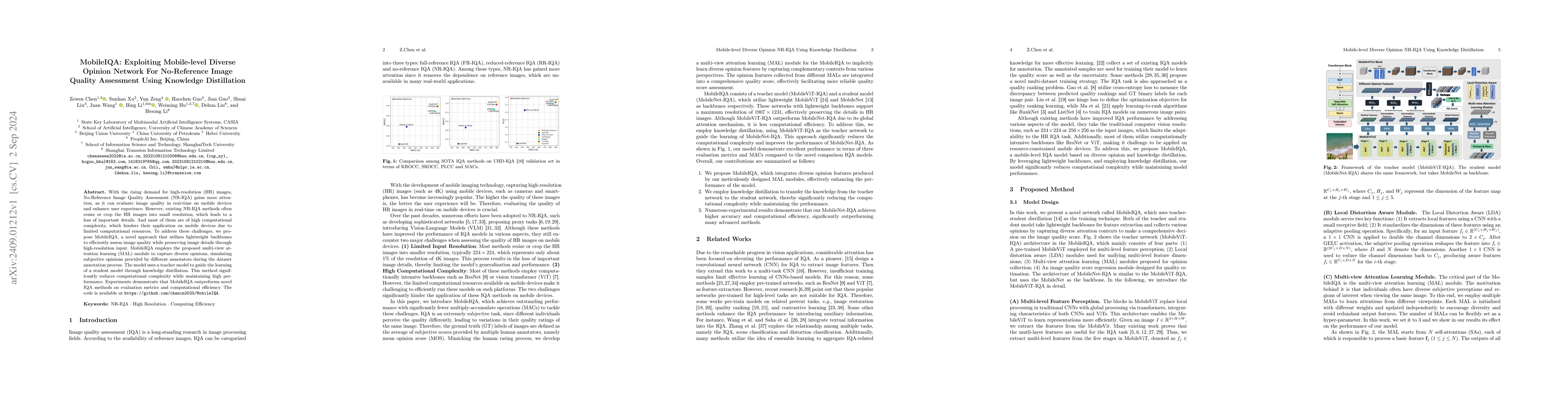 Thumbnail for MobileIQA: Exploiting Mobile-level Diverse Opinion Network For
  No-Reference Image Quality Assessment Using Knowledge Distillation