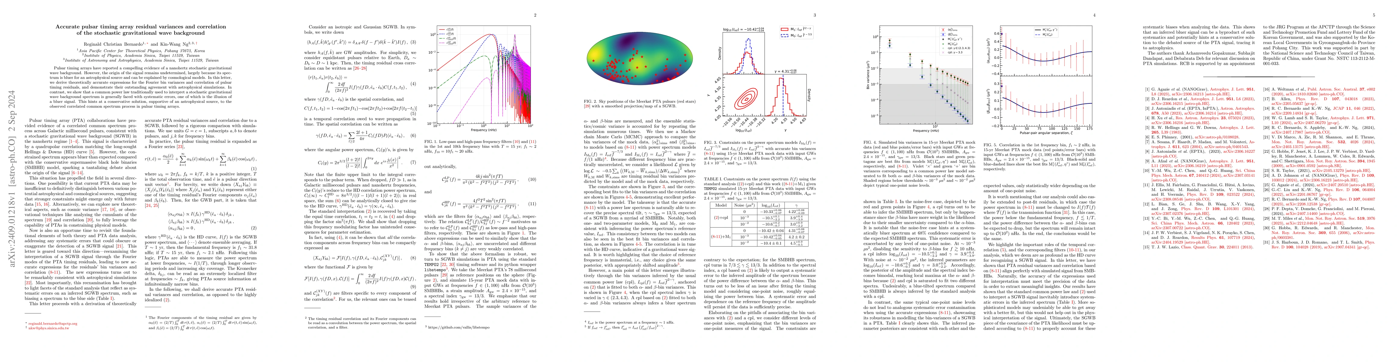 Thumbnail for Accurate pulsar timing array residual variances and correlation of the
  stochastic gravitational wave background