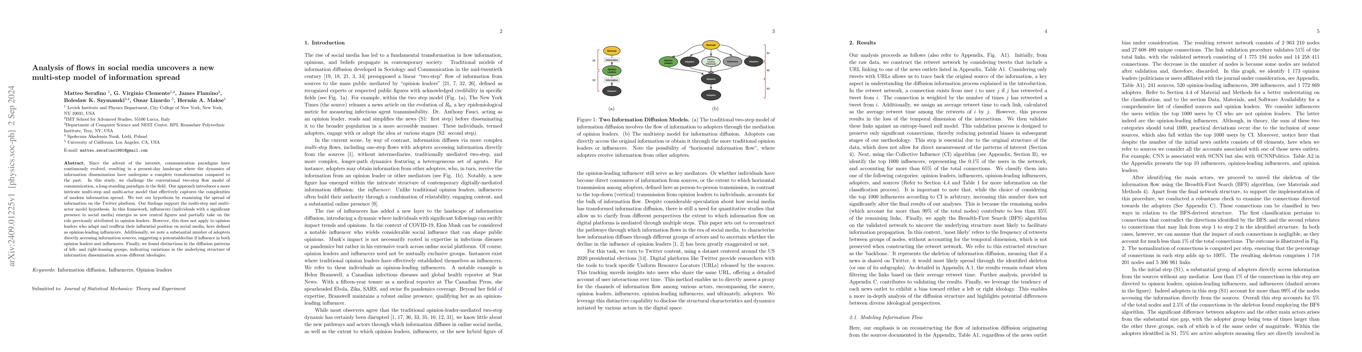 Thumbnail for Analysis of flows in social media uncovers a new multi-step model of
  information spread