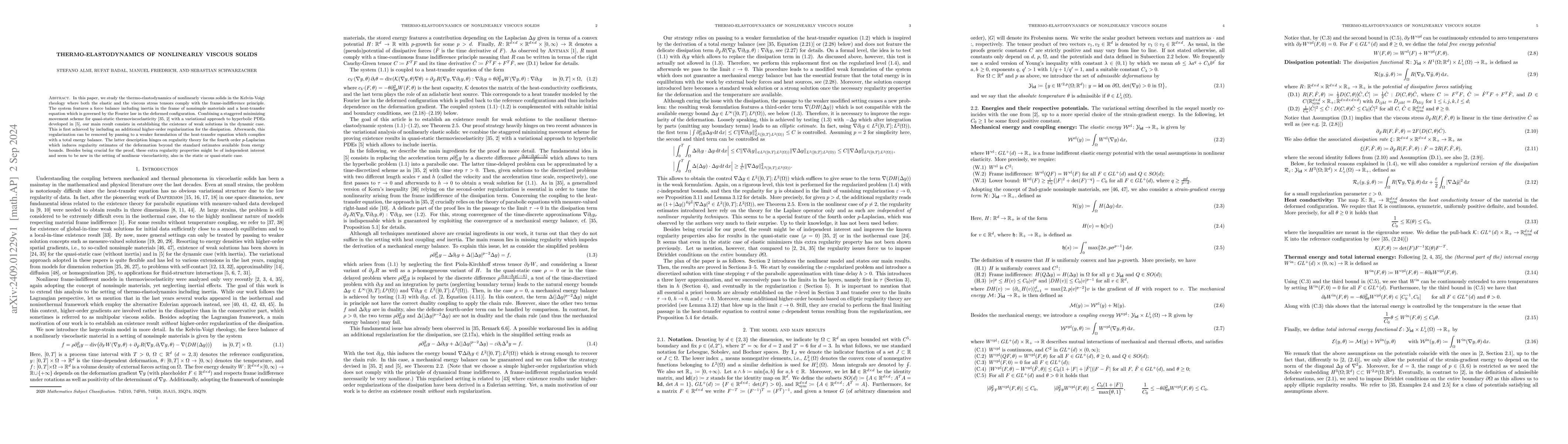 Thumbnail for Thermo-elastodynamics of nonlinearly viscous solids