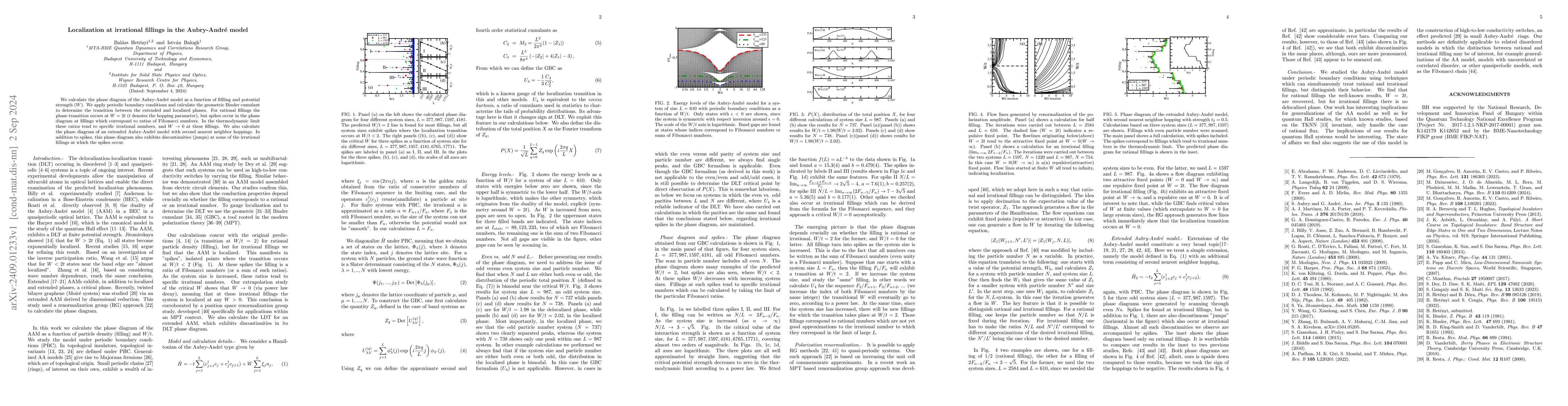 Thumbnail for Localization at irrational fillings in the Aubry-André model