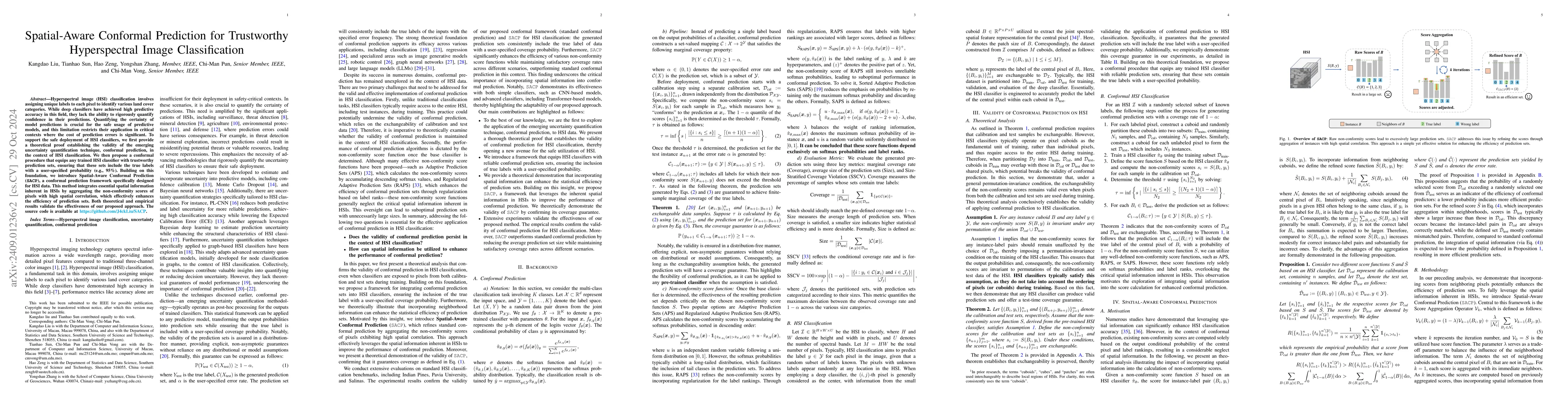 Thumbnail for Spatial-Aware Conformal Prediction for Trustworthy Hyperspectral Image
  Classification
