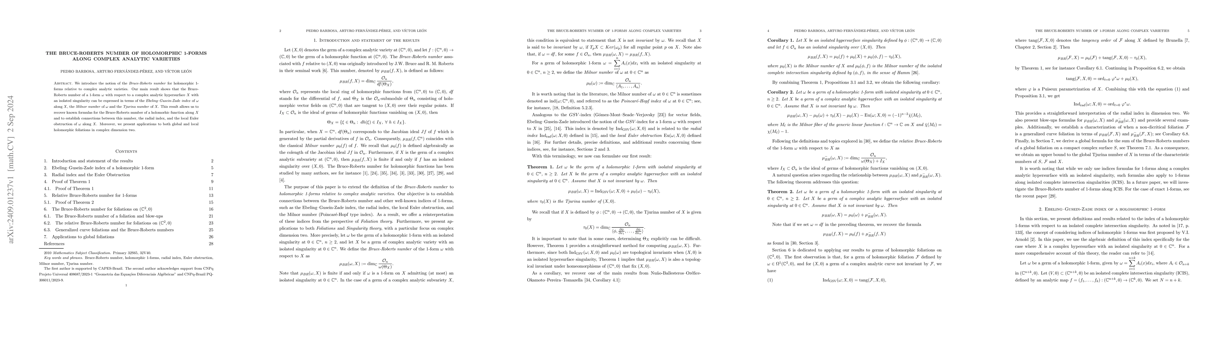 Thumbnail for The Bruce-Roberts number of holomorphic 1-forms along complex analytic
  varieties