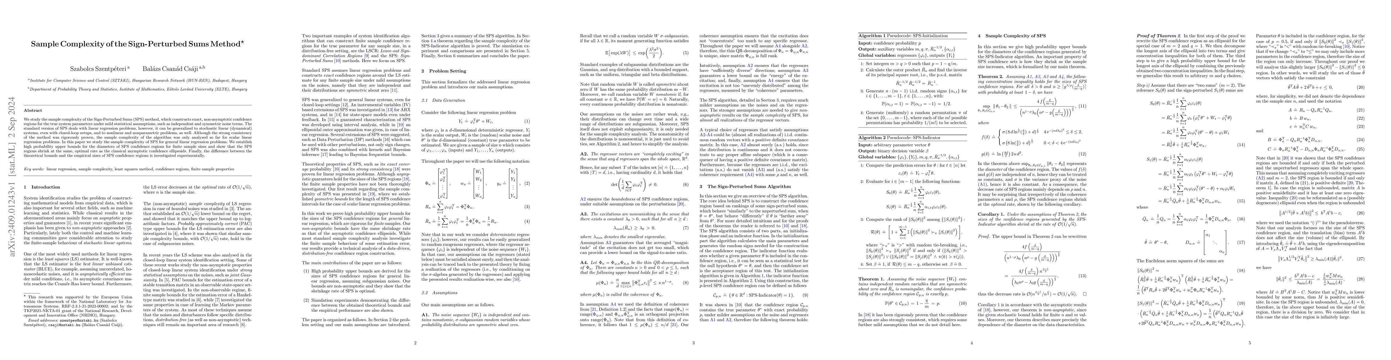 Thumbnail for Sample Complexity of the Sign-Perturbed Sums Method