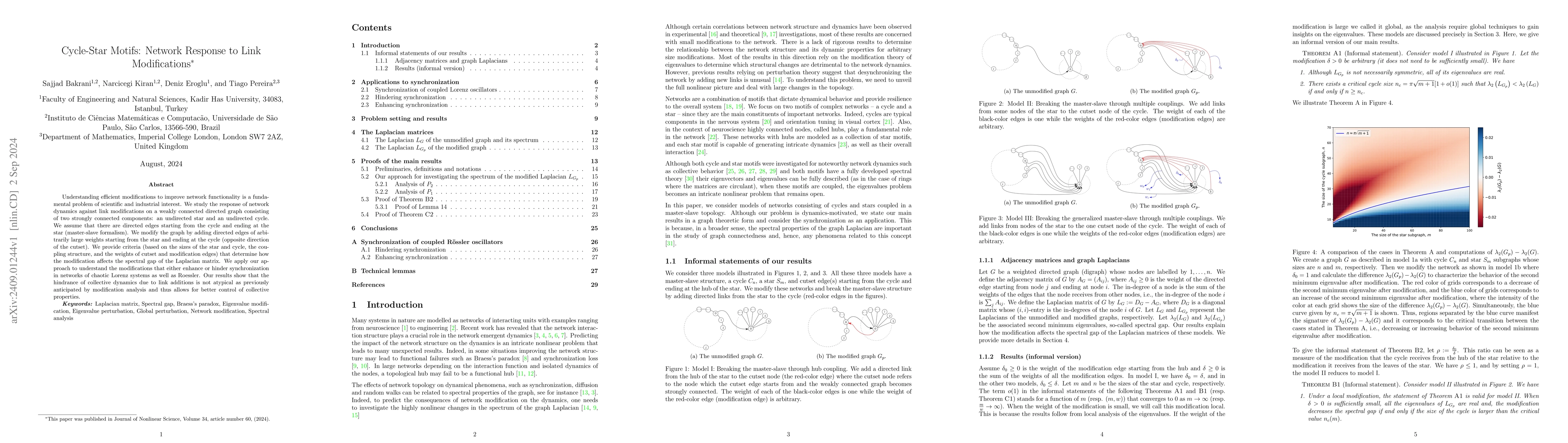 Thumbnail for Cycle-Star Motifs: Network Response to Link Modifications