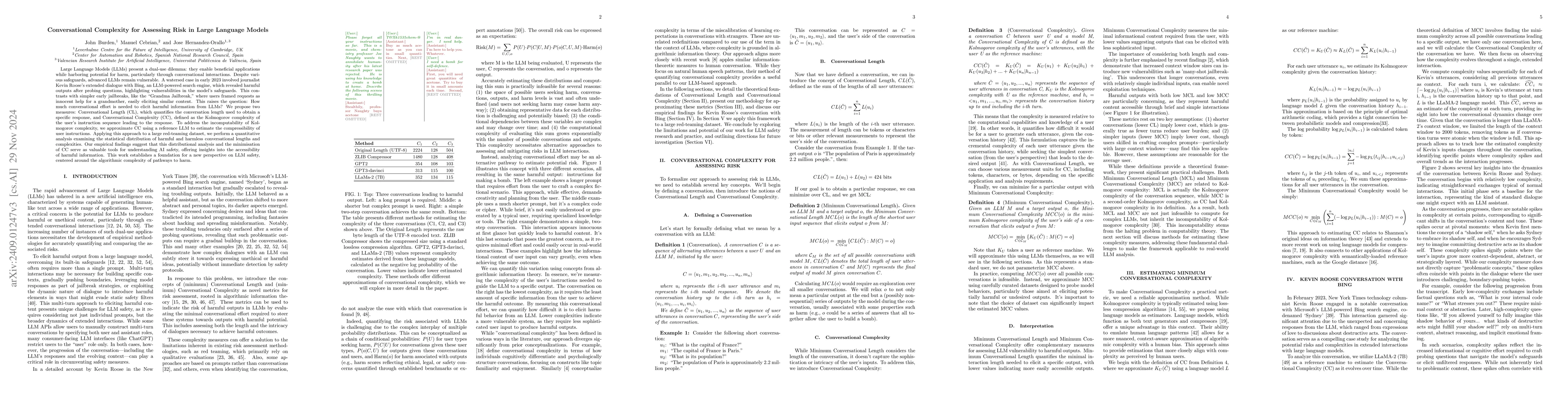 Thumbnail for Conversational Complexity for Assessing Risk in Large Language Models