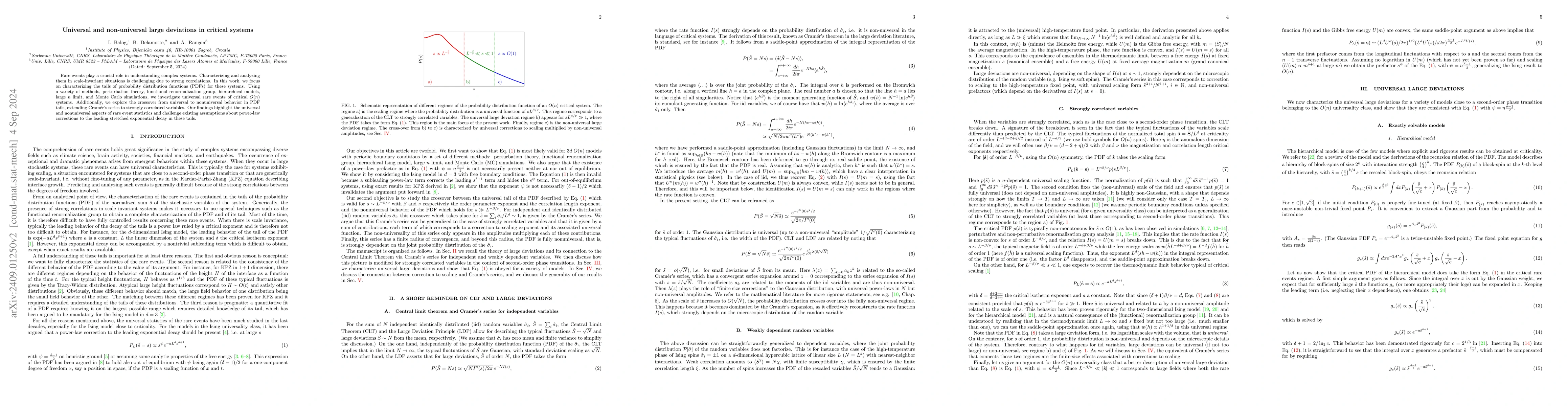 Thumbnail for Universal and non-universal large deviations in critical systems