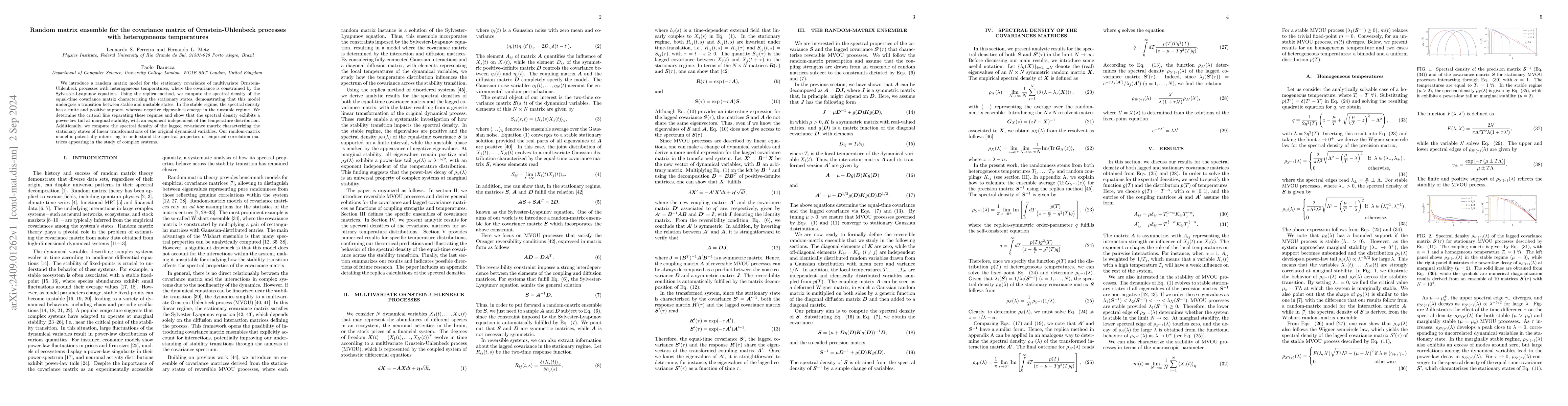 Thumbnail for Random matrix ensemble for the covariance matrix of Ornstein-Uhlenbeck
  processes with heterogeneous temperatures