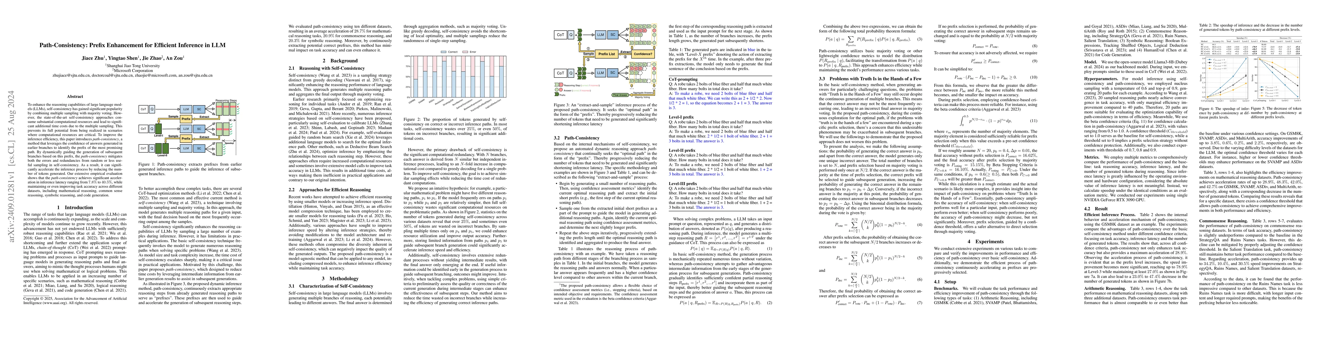 Thumbnail for Path-Consistency: Prefix Enhancement for Efficient Inference in LLM