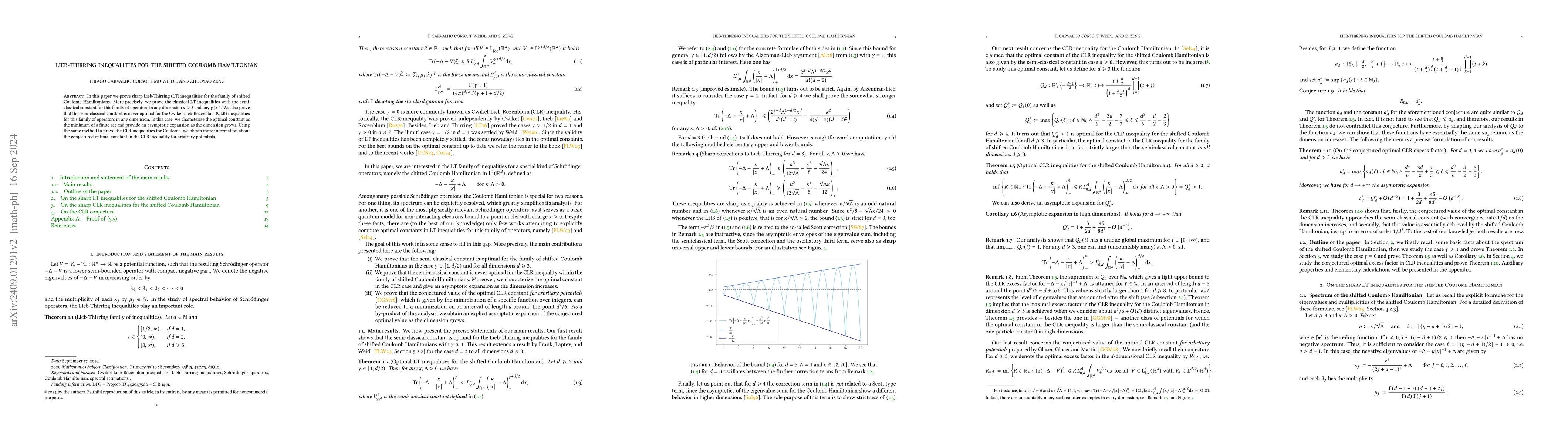 Thumbnail for Lieb-Thirring inequalities for the shifted Coulomb Hamiltonian