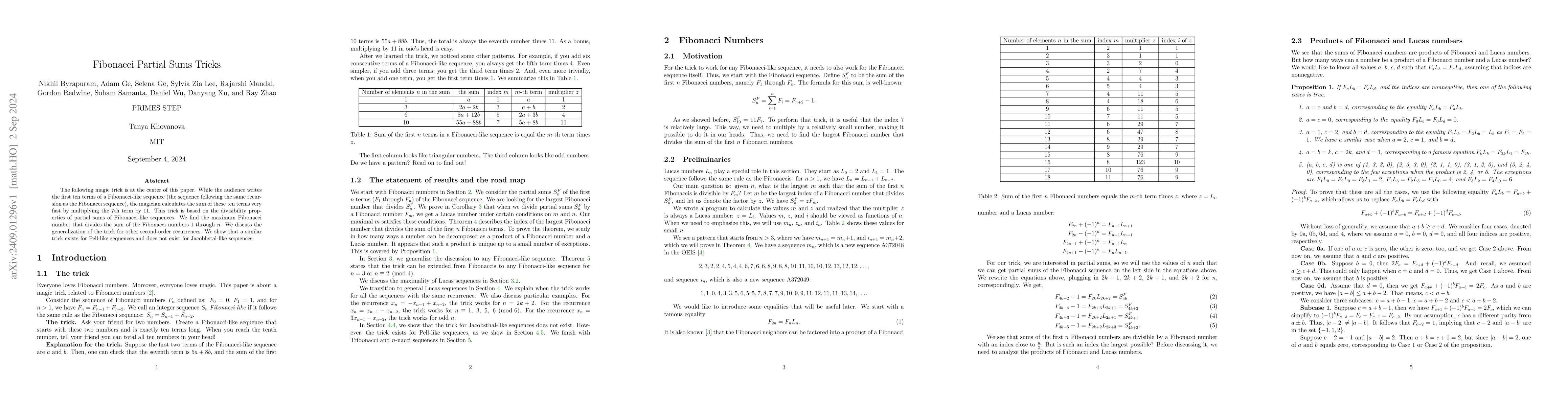 Thumbnail for Fibonacci Partial Sums Tricks