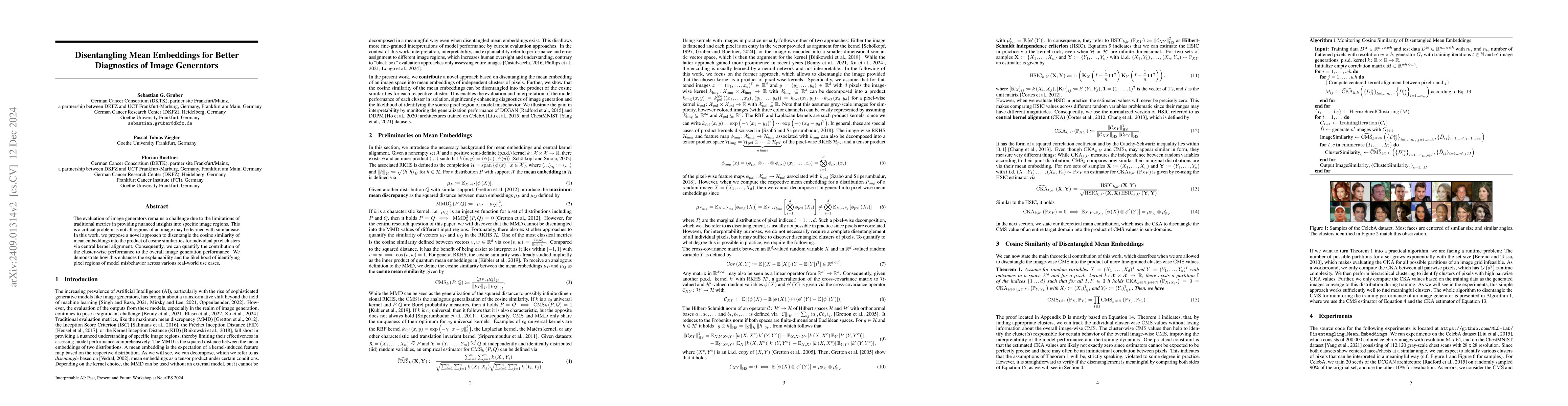 Thumbnail for Disentangling Mean Embeddings for Better Diagnostics of Image Generators