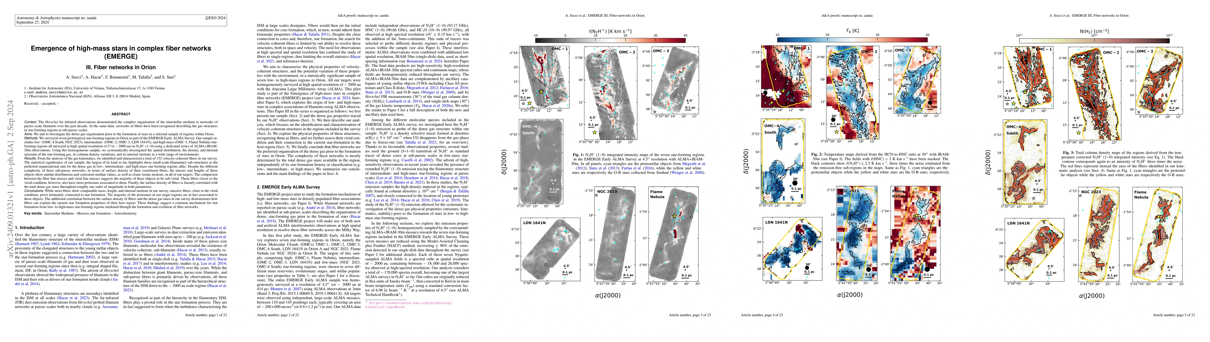 Thumbnail for Emergence of high-mass stars in complex fiber networks (EMERGE) III.
  Fiber networks in Orion