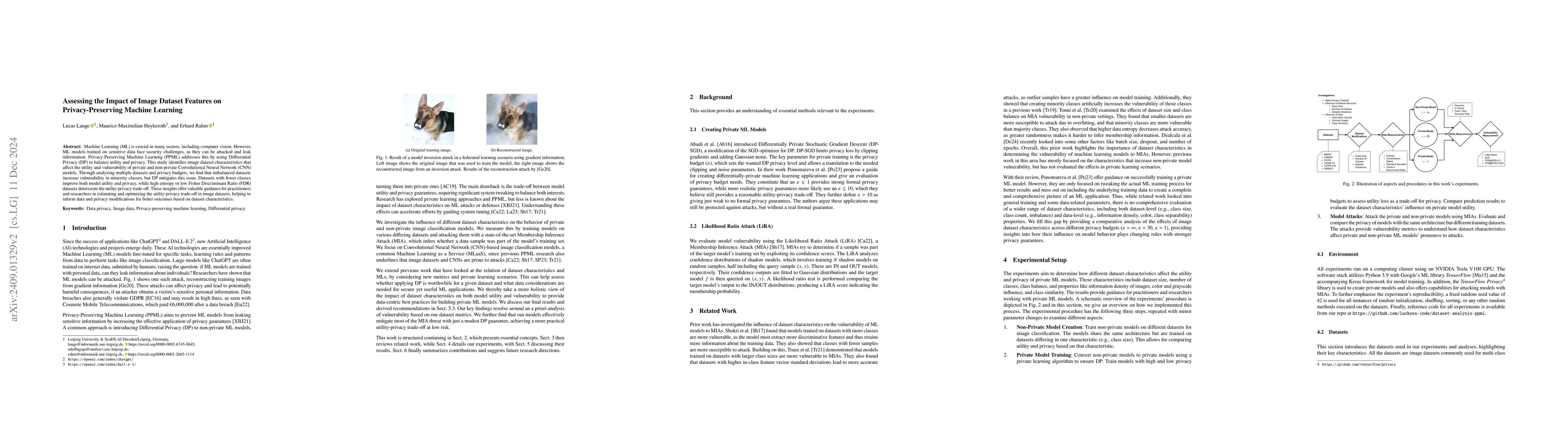 Thumbnail for Assessing the Impact of Image Dataset Features on Privacy-Preserving
  Machine Learning