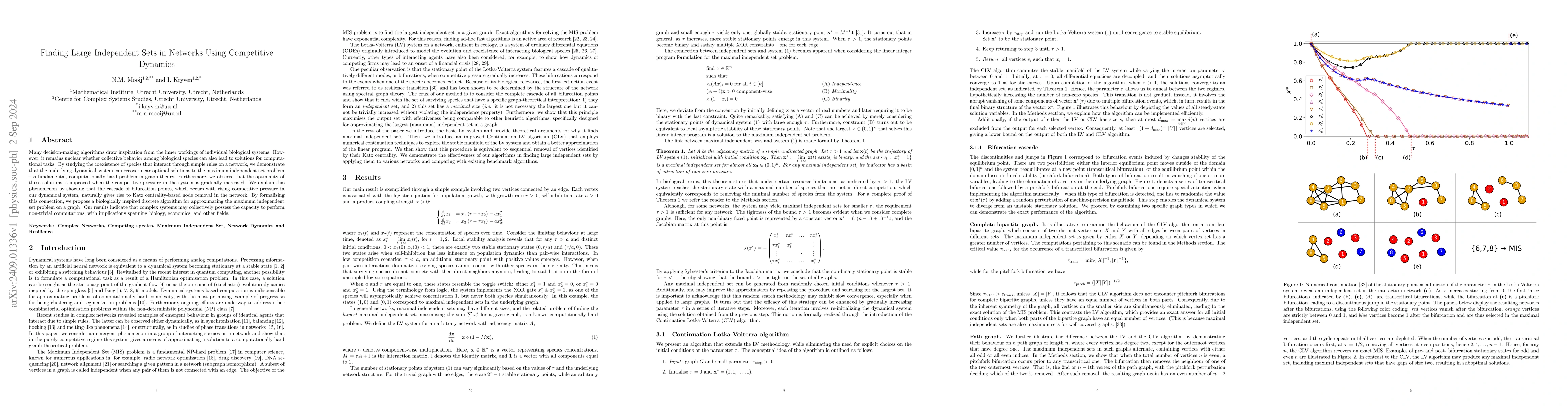 Thumbnail for Finding Large Independent Sets in Networks Using Competitive Dynamics