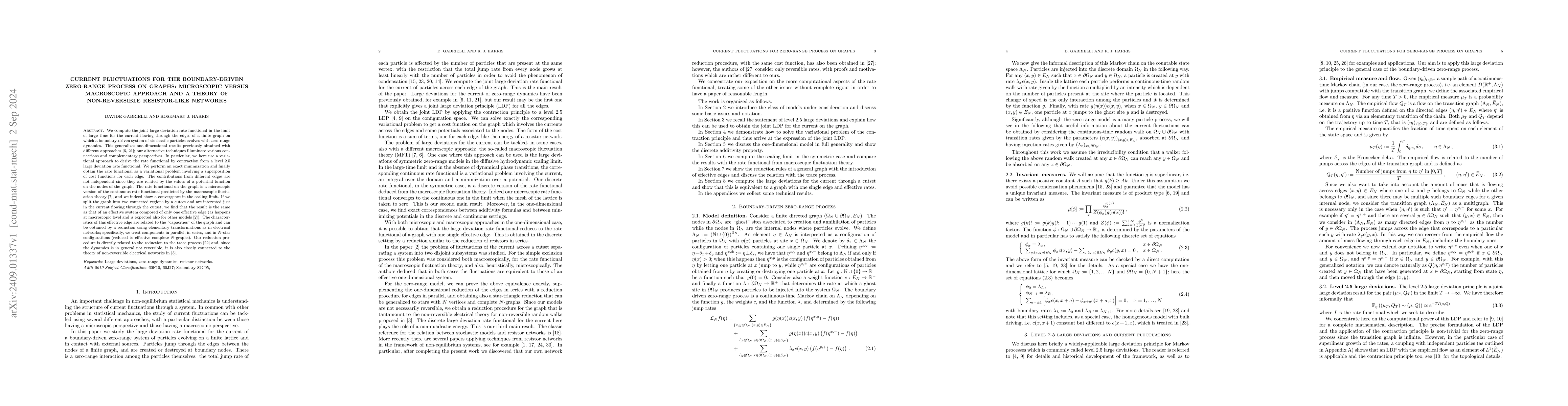 Thumbnail for Current fluctuations for the boundary-driven zero-range process on
  graphs: microscopic versus macroscopic approach and a theory of
  non-reversible resistor-like networks