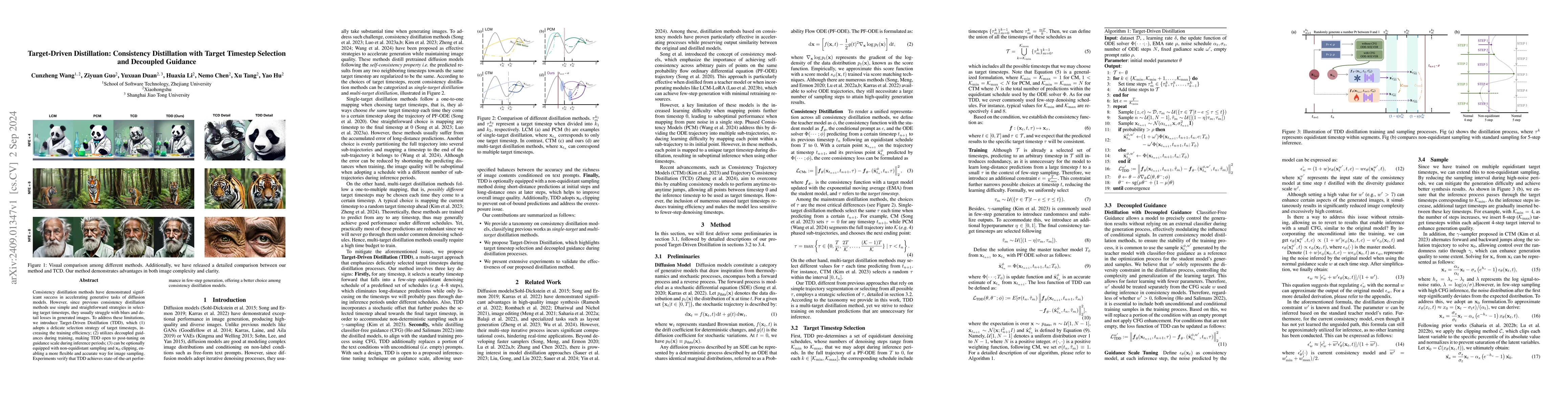 Thumbnail for Target-Driven Distillation: Consistency Distillation with Target
  Timestep Selection and Decoupled Guidance