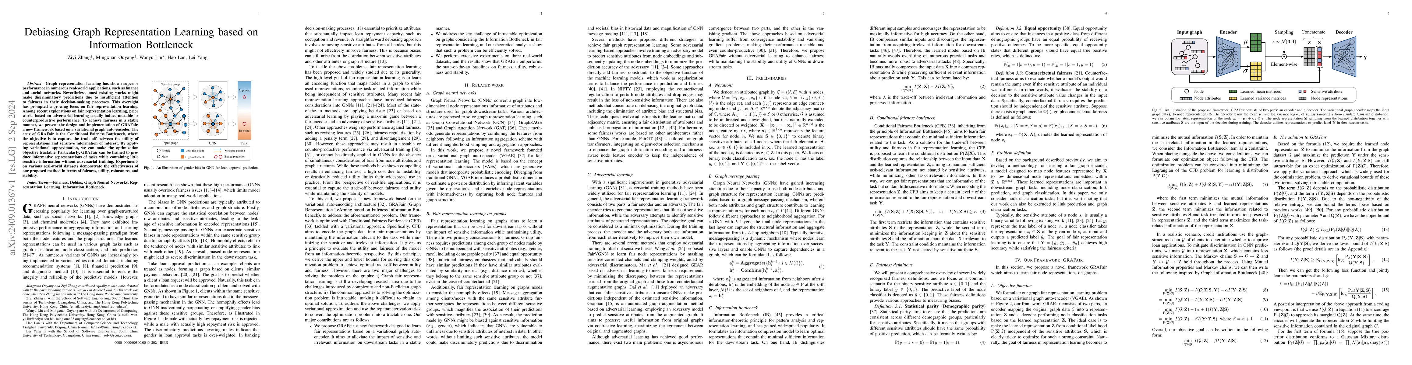 Thumbnail for Debiasing Graph Representation Learning based on Information Bottleneck