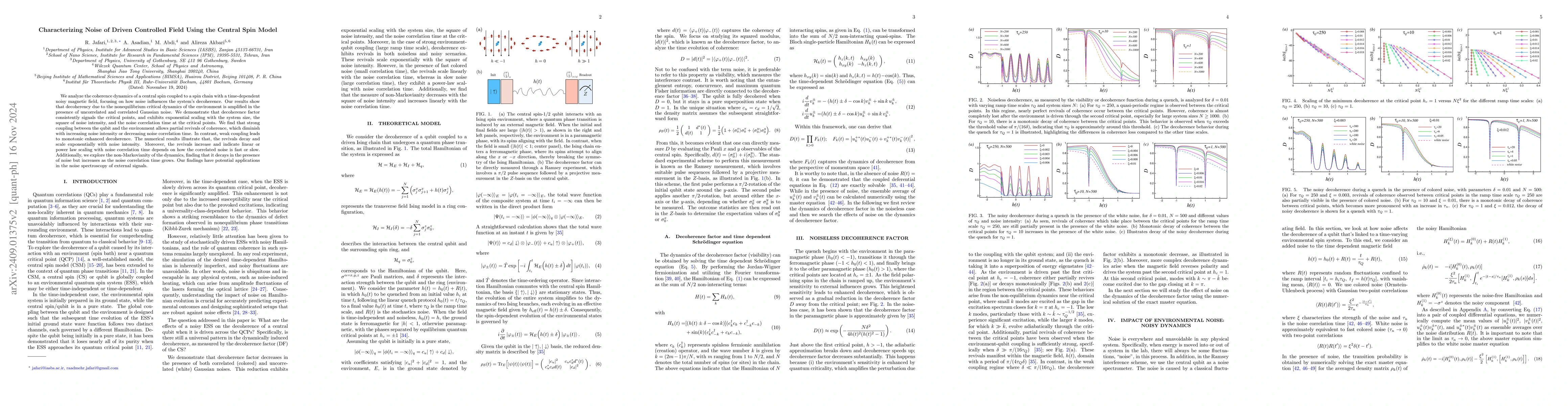 Thumbnail for Characterizing Noise of Driven Controlled Field Using the Central Spin
  Model