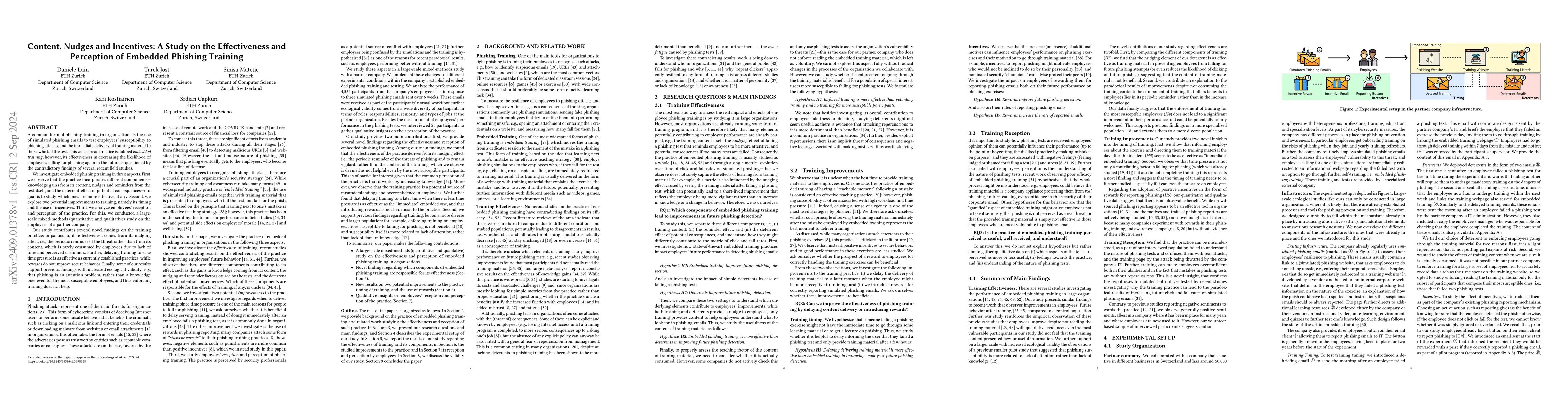 Thumbnail for Content, Nudges and Incentives: A Study on the Effectiveness and
  Perception of Embedded Phishing Training