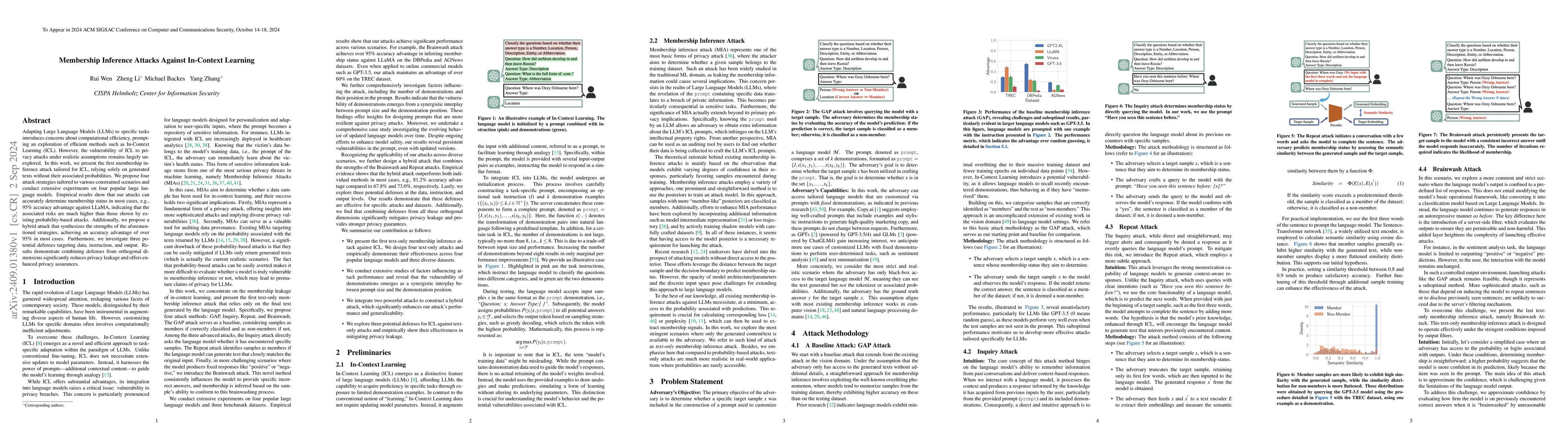 Thumbnail for Membership Inference Attacks Against In-Context Learning