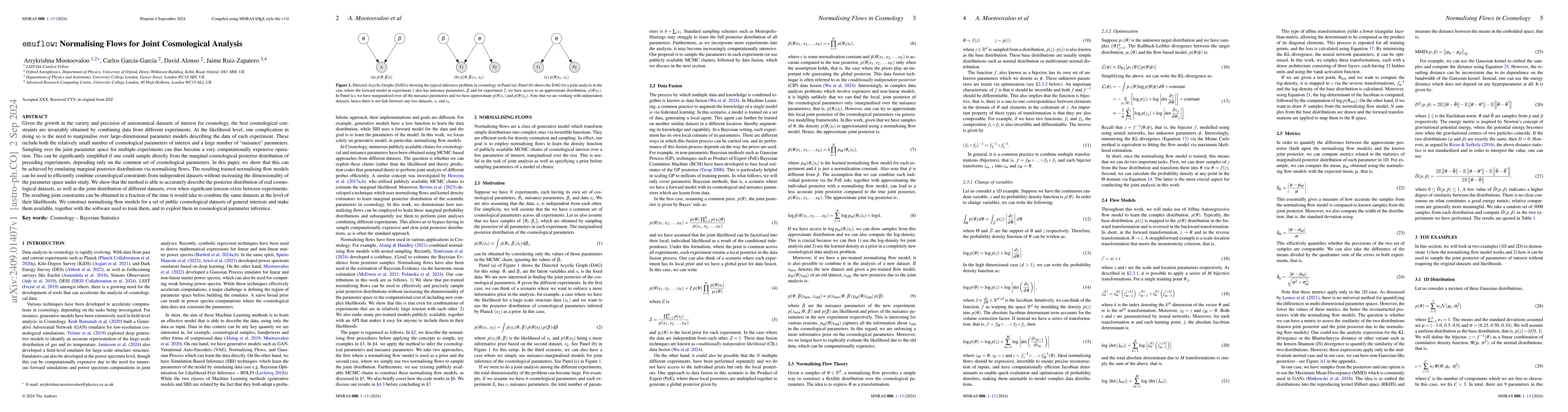 Thumbnail for $\mathtt{emuflow}$: Normalising Flows for Joint Cosmological Analysis