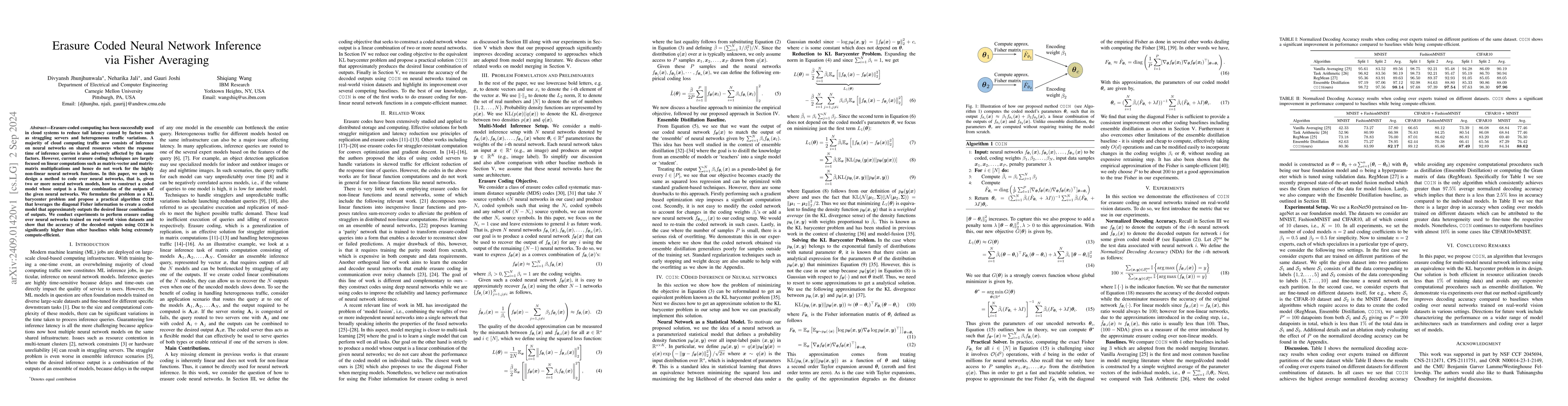 Thumbnail for Erasure Coded Neural Network Inference via Fisher Averaging