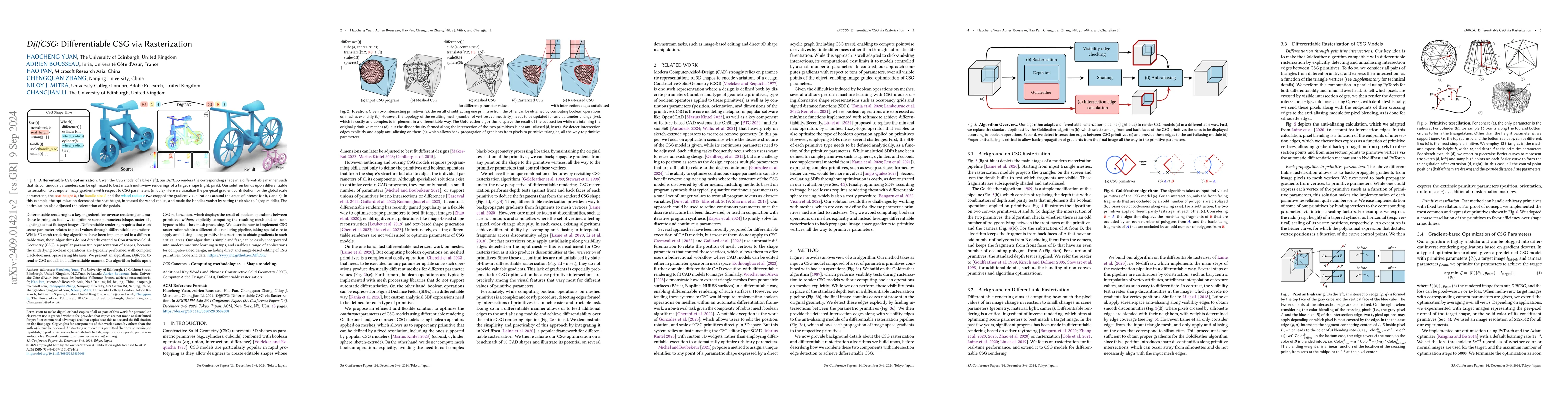 Thumbnail for DiffCSG: Differentiable CSG via Rasterization
