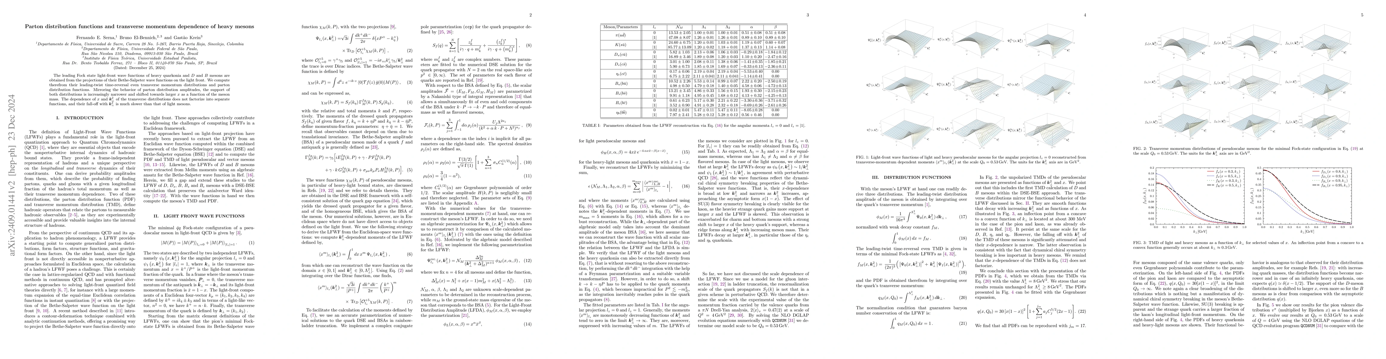 Thumbnail for Parton distribution functions and transverse momentum dependence of
  heavy mesons