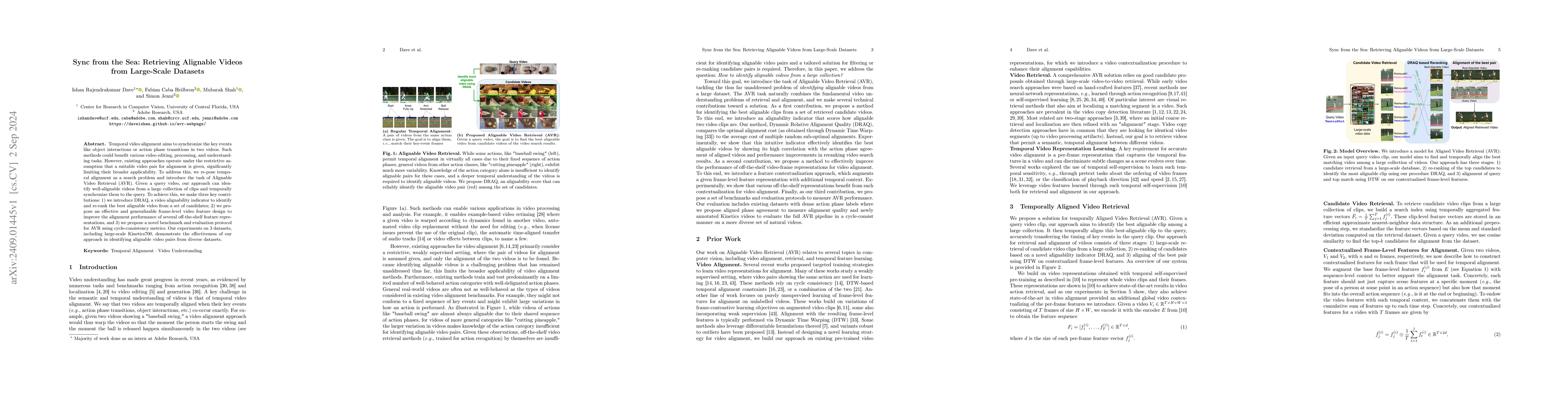 Thumbnail for Sync from the Sea: Retrieving Alignable Videos from Large-Scale Datasets