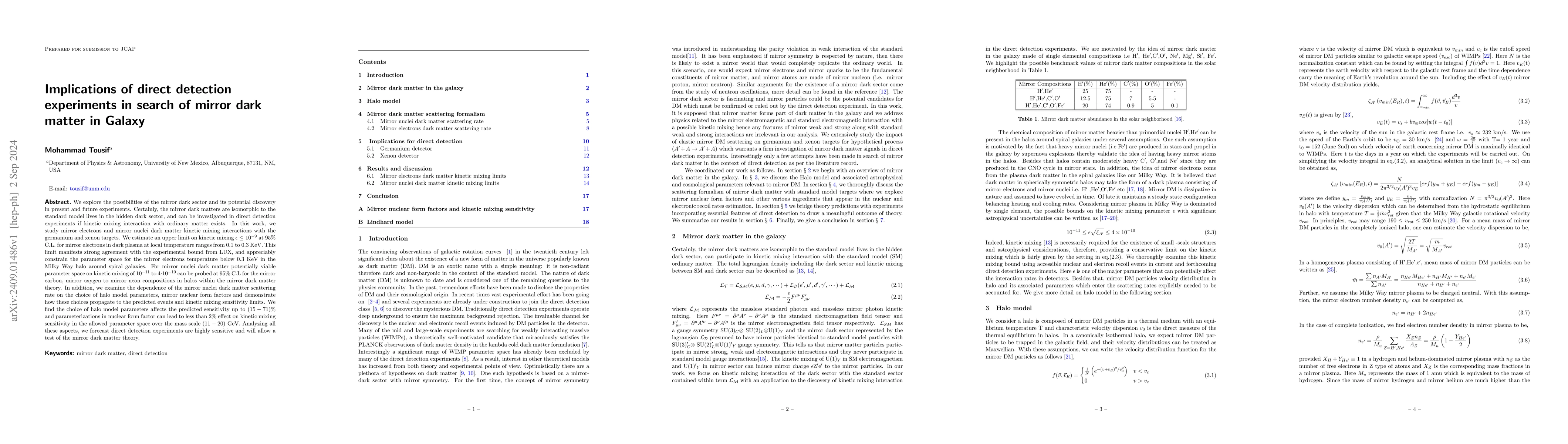 Thumbnail for Implications of direct detection experiments in search of mirror dark
  matter in Galaxy