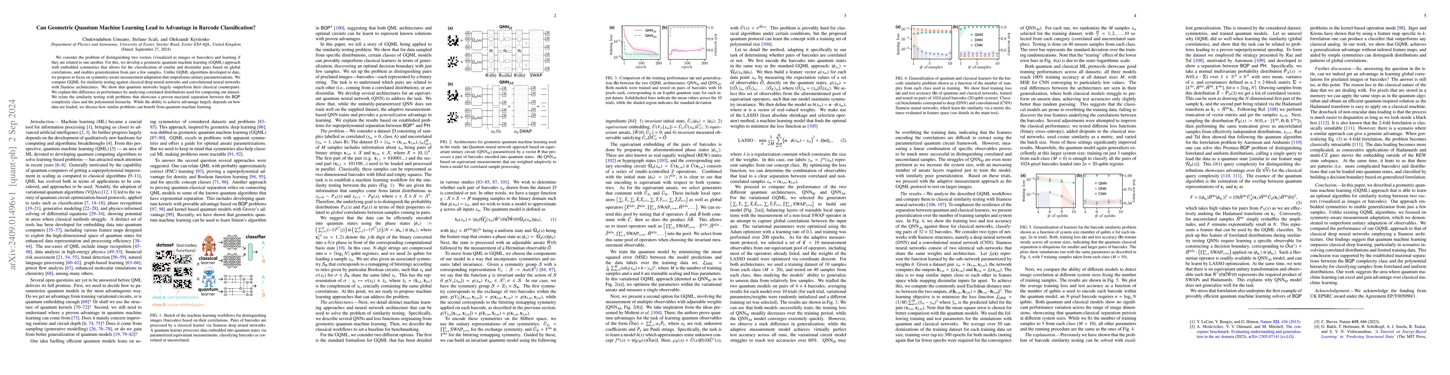 Thumbnail for Can Geometric Quantum Machine Learning Lead to Advantage in Barcode
  Classification?