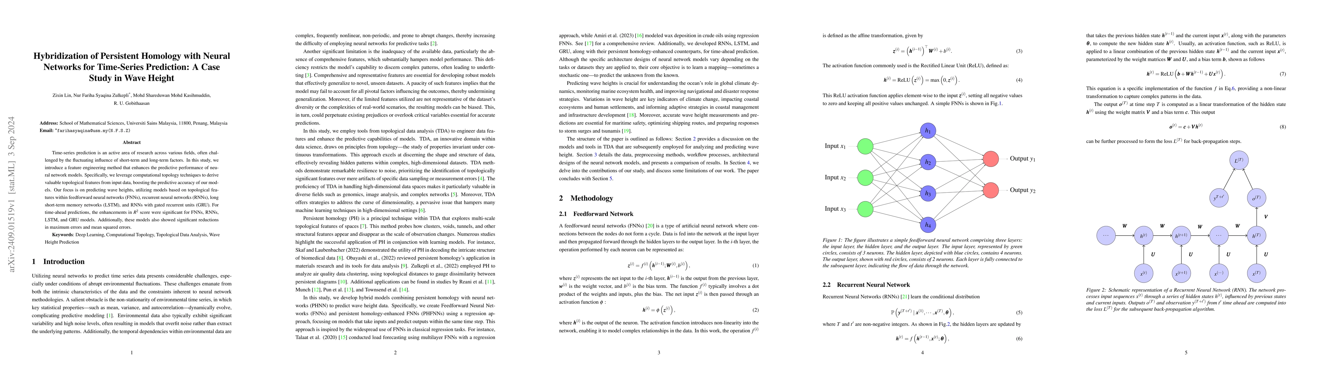Thumbnail for Hybridization of Persistent Homology with Neural Networks for
  Time-Series Prediction: A Case Study in Wave Height