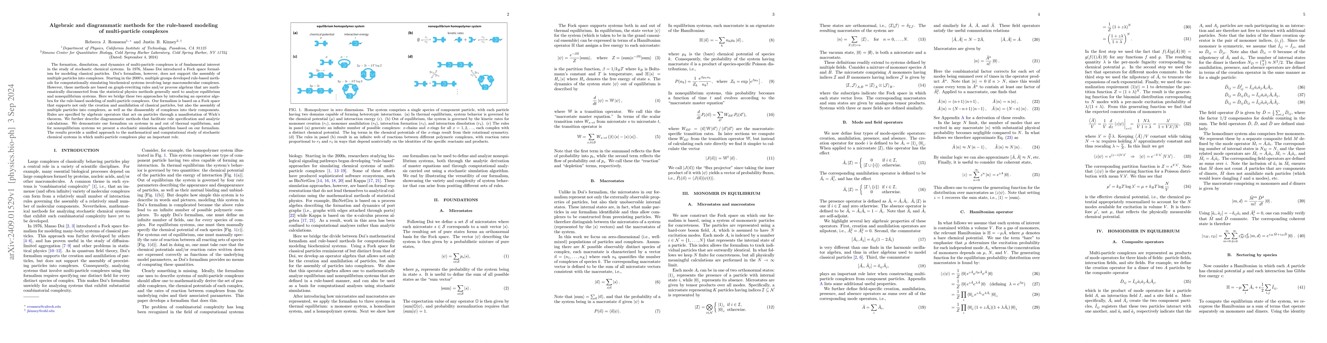 Thumbnail for Algebraic and diagrammatic methods for the rule-based modeling of
  multi-particle complexes