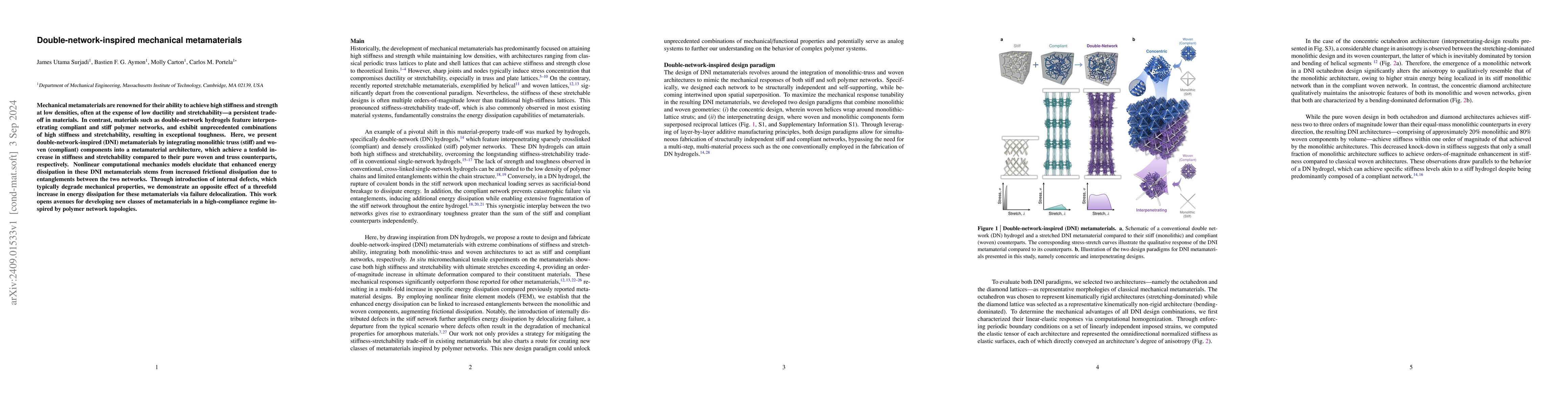 Thumbnail for Double-network-inspired mechanical metamaterials