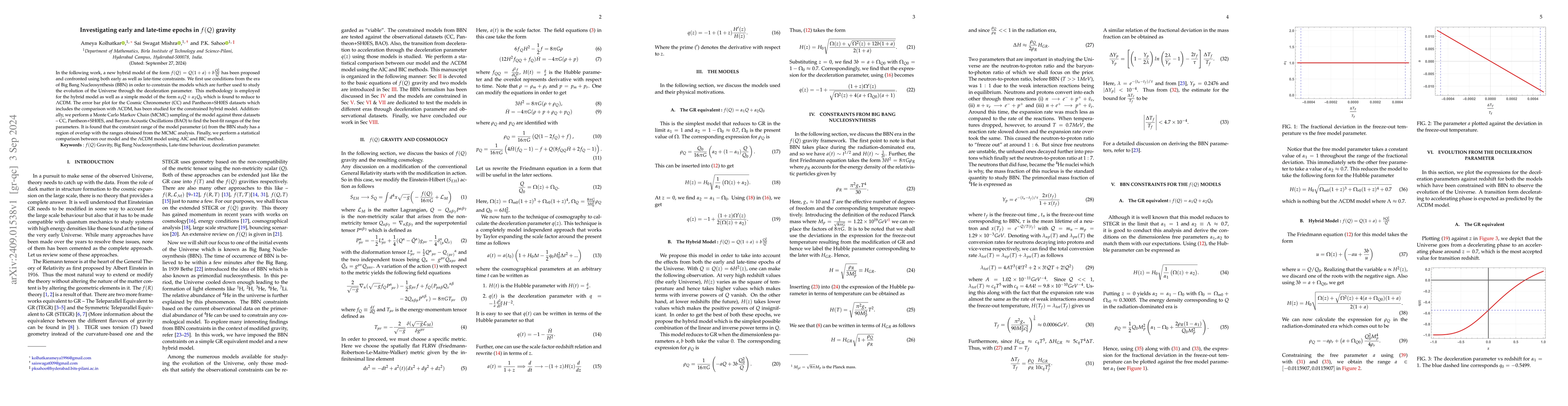 Thumbnail for Investigating early and late-time epochs in $ f(Q) $ gravity