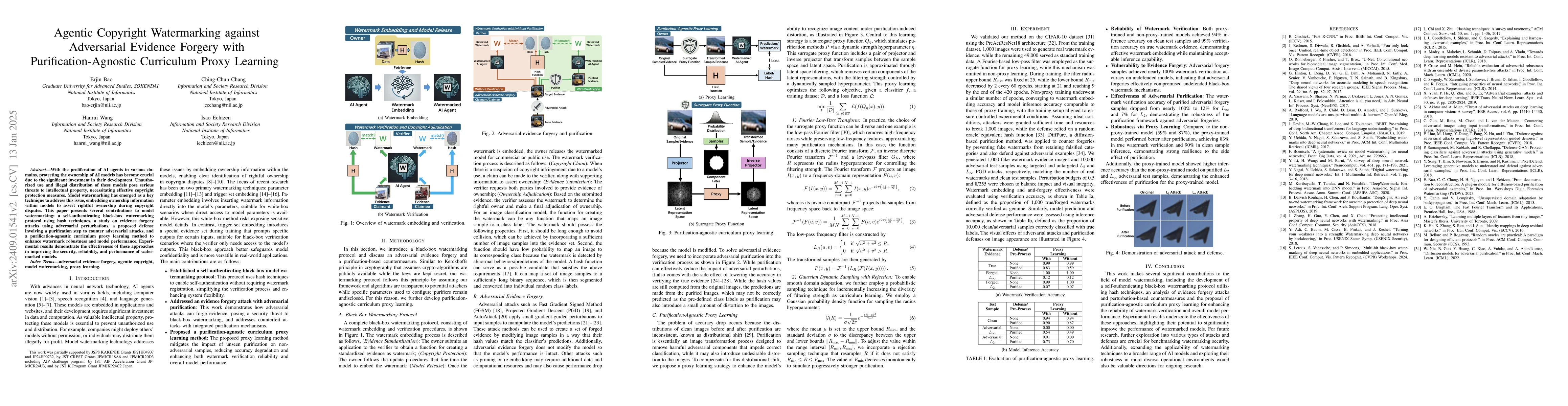 Thumbnail for Purification-Agnostic Proxy Learning for Agentic Copyright Watermarking
  against Adversarial Evidence Forgery