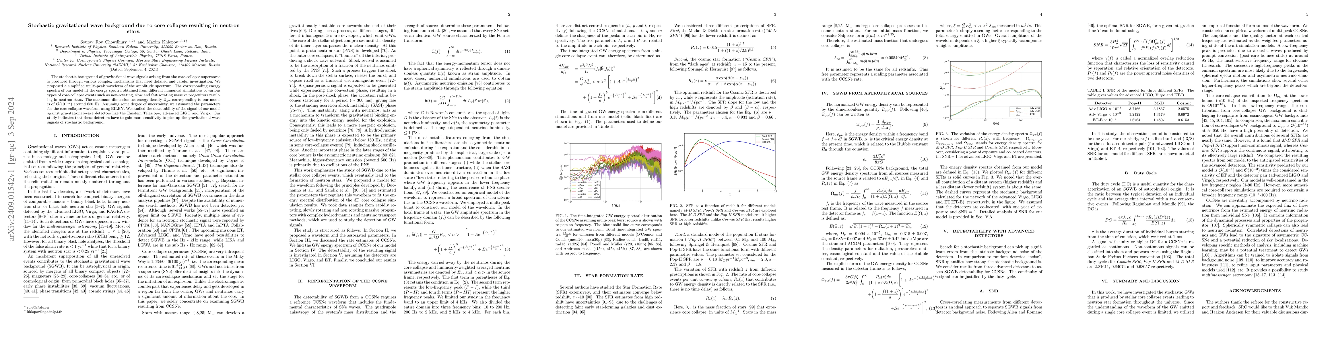 Thumbnail for Stochastic gravitational wave background due to core collapse resulting
  in neutron stars