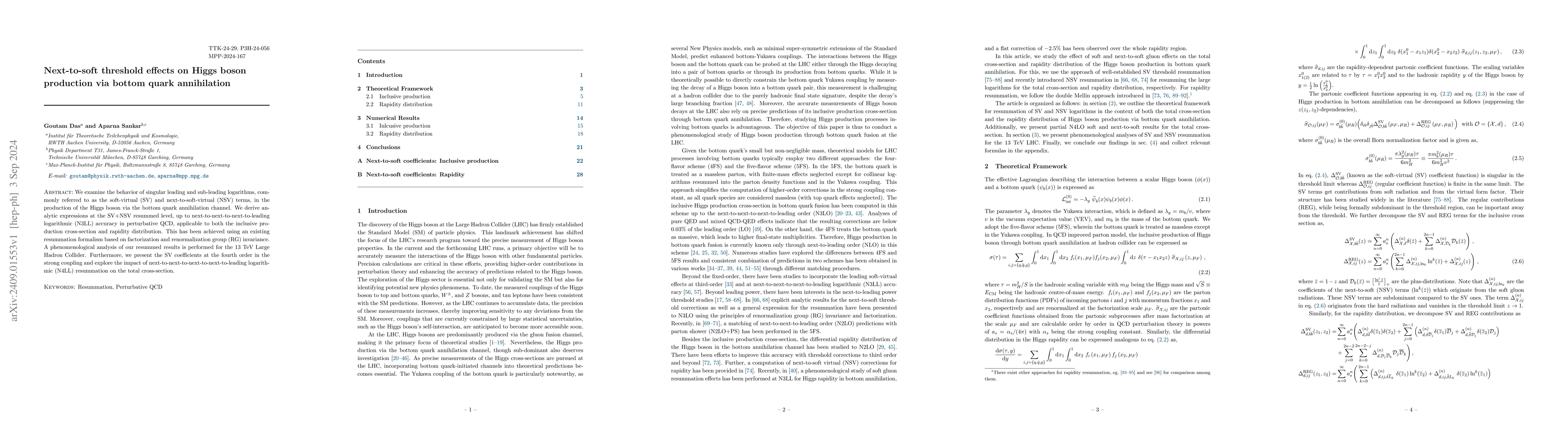 Thumbnail for Next-to-soft threshold effects on Higgs boson production via bottom
  quark annihilation
