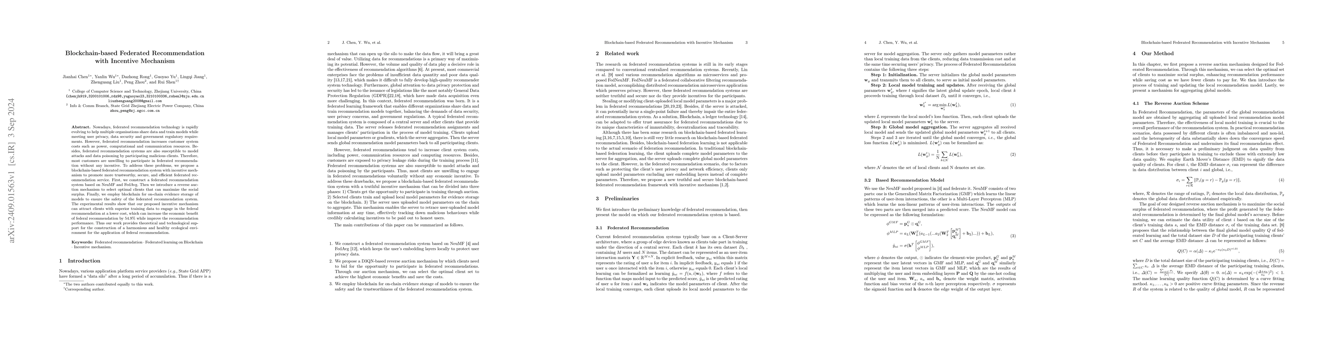 Thumbnail for Blockchain-based Federated Recommendation with Incentive Mechanism