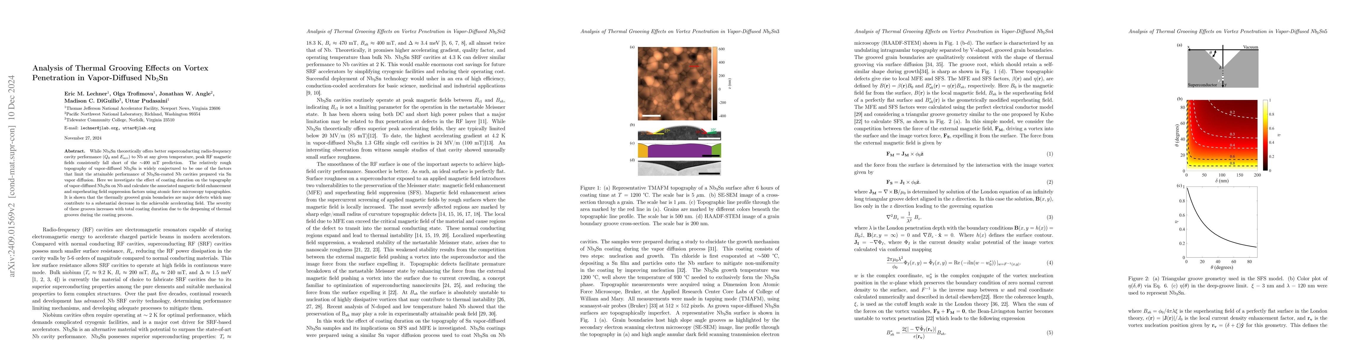 Thumbnail for Analysis of Thermal Grooving Effects on Vortex Penetration in
  Vapor-Diffused Nb3Sn