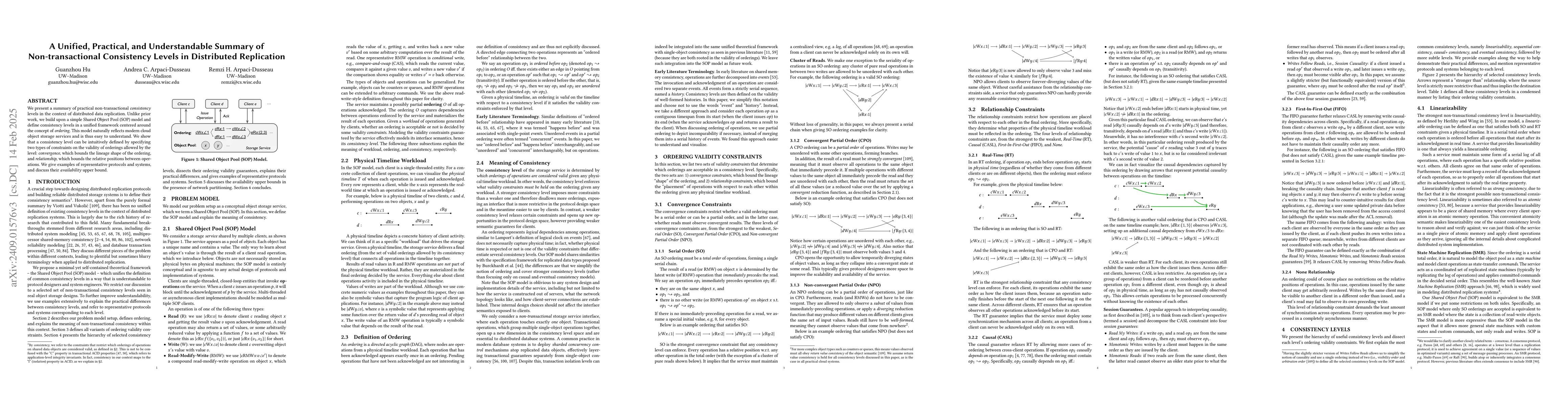 Thumbnail for A Unified, Practical, and Understandable Summary of Non-transactional
  Consistency Levels in Distributed Replication