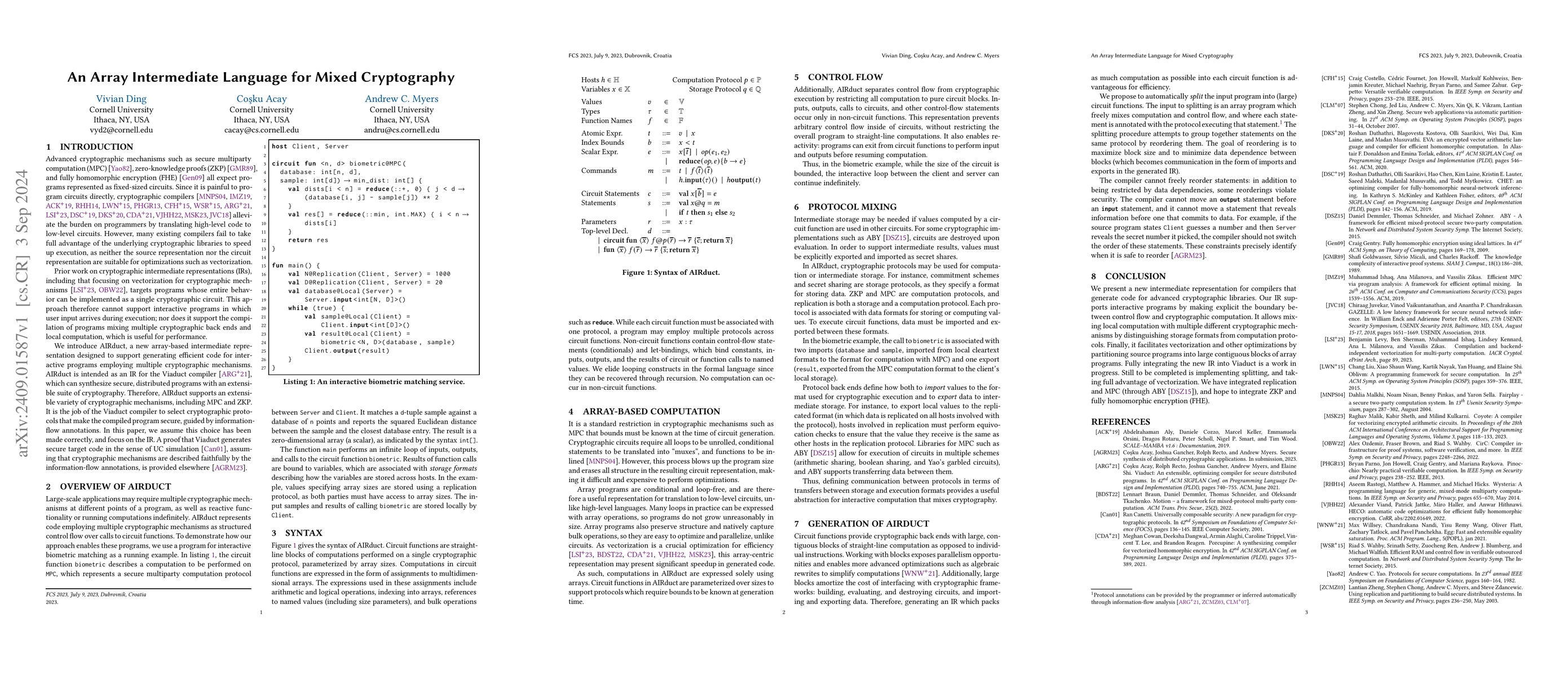 Thumbnail for An Array Intermediate Language for Mixed Cryptography