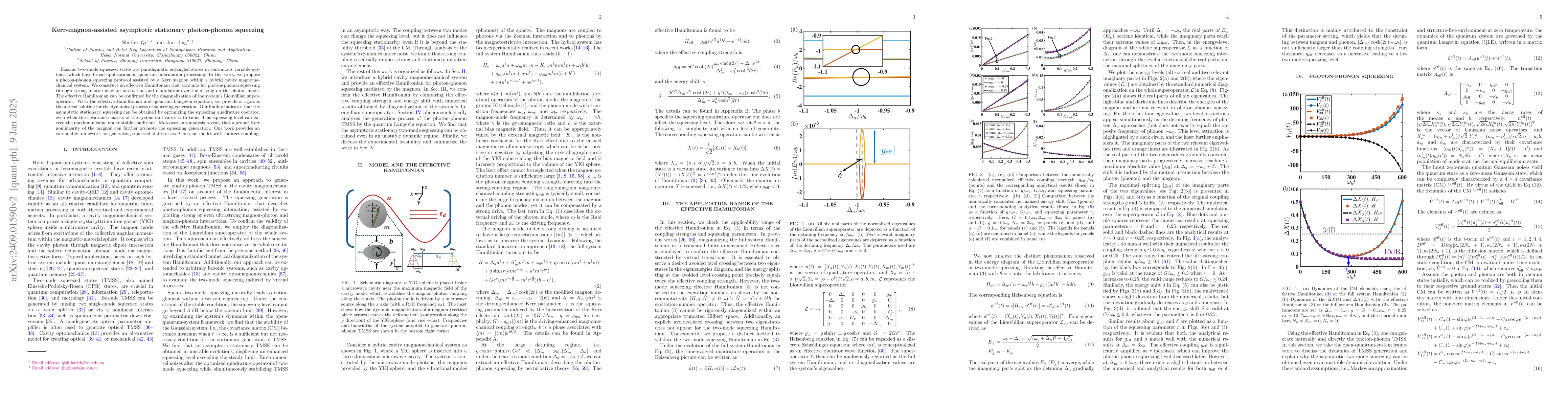 Thumbnail for Kerr-magnon-assisted asymptotic stationary photon-phonon squeezing