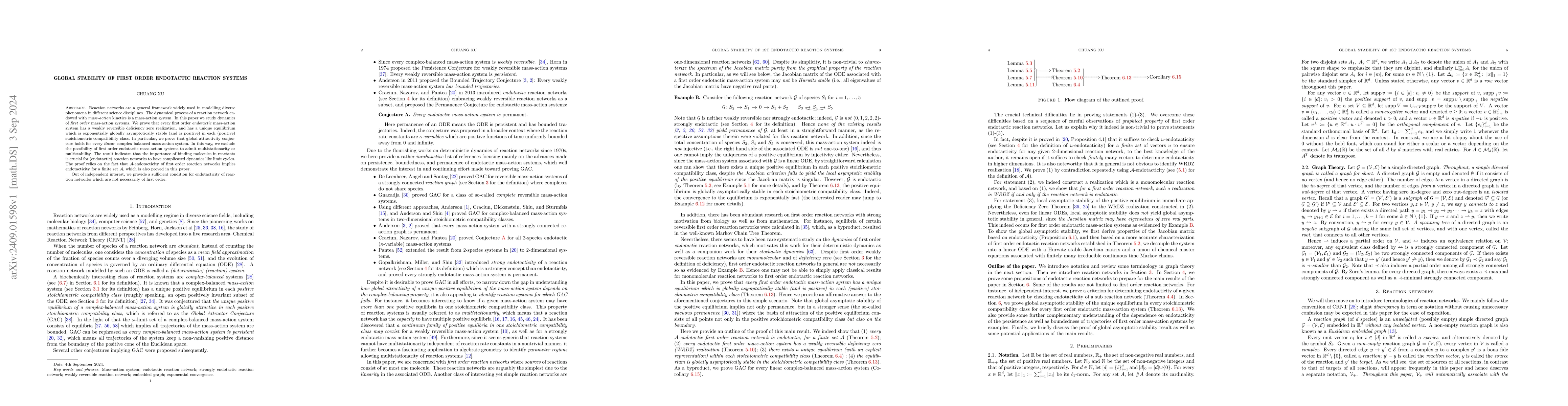 Thumbnail for Global stability of first order endotactic reaction systems