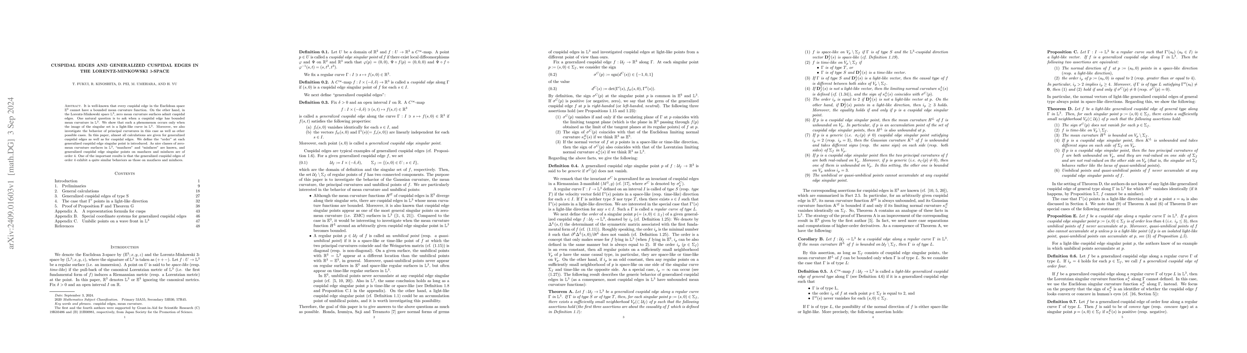 Thumbnail for Cuspidal edges and generalized cuspidal edges in the Lorentz-Minkowski
  3-space