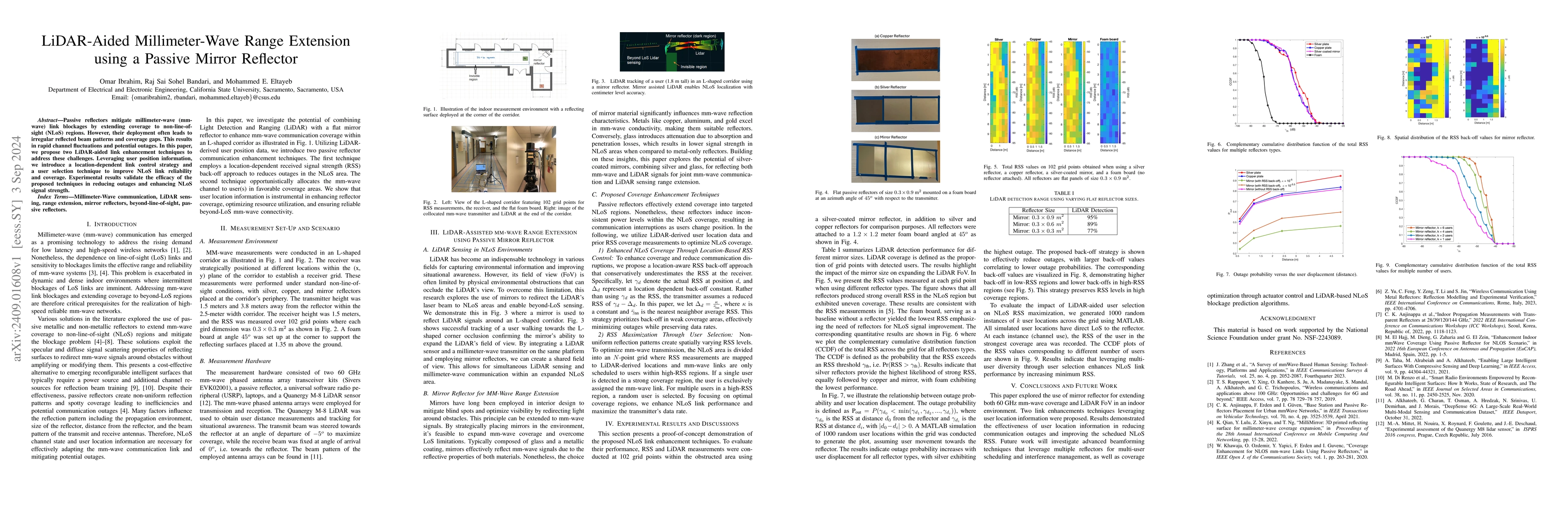 Thumbnail for LiDAR-Aided Millimeter-Wave Range Extension using a Passive Mirror
  Reflector